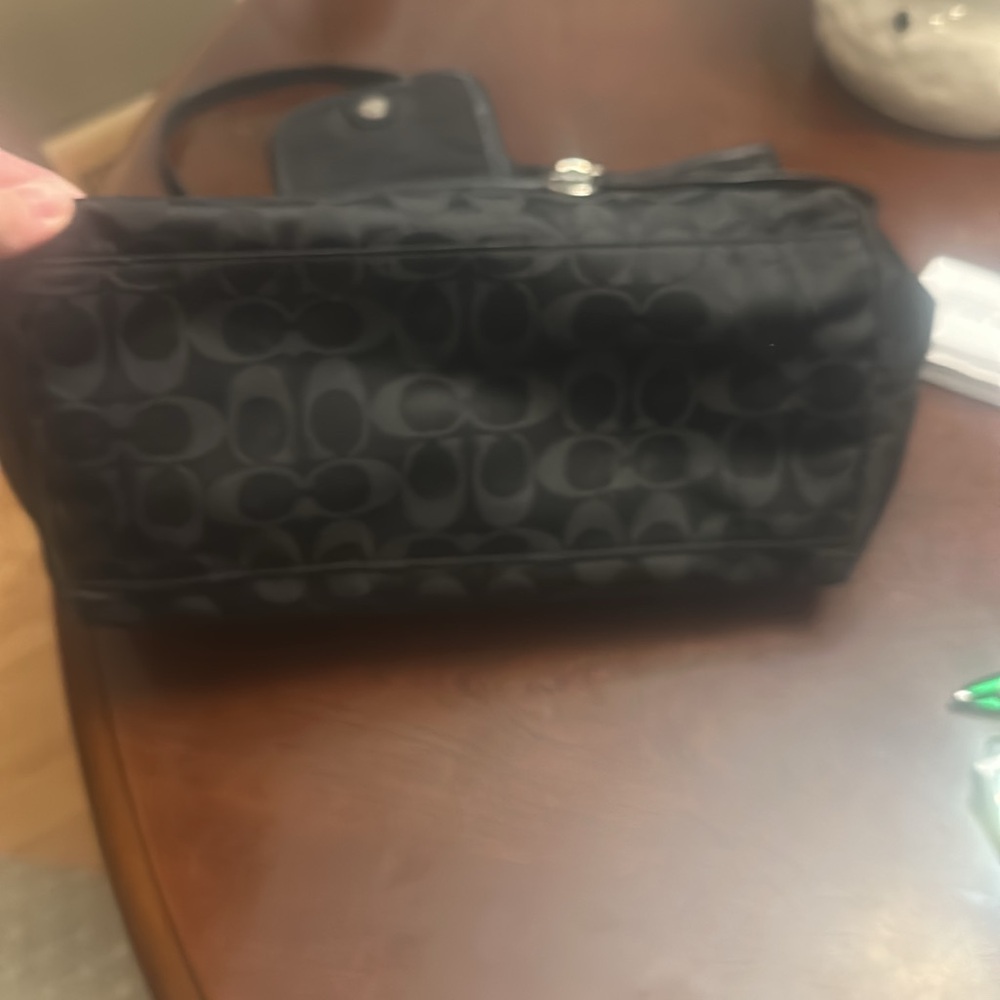 Coach Black Signature Monogram Shoulder Bag